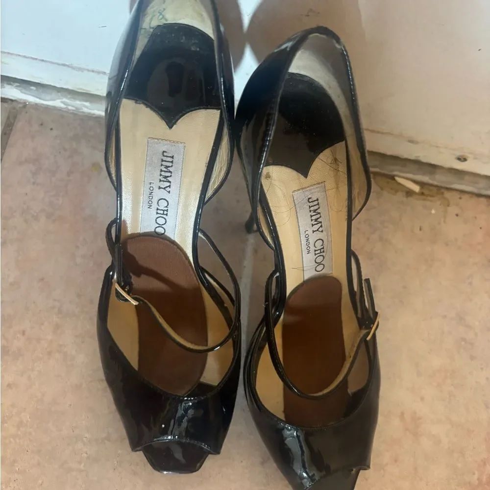 Jimmy Choo Platforms High Heel Pumps Open Toe Shoes Strappy Sandals